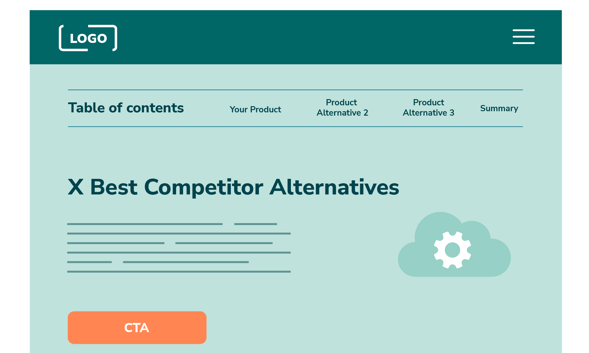 SaaS Alternative Page Wireframe Blog Header